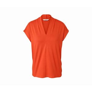 Blúzkové tričko s výstrihom do V, oranžové vyobraziť