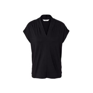 Blúzkové tričko s výstrihom do V, čierne vyobraziť