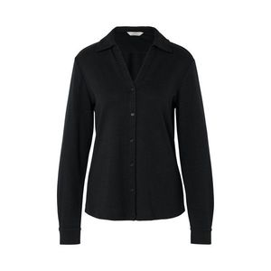 Blúzkové tričko s gombíkovou légou, čierne vyobraziť