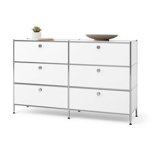 Kovová komoda »CN3« so 6 zásuvkami, biela vyobraziť
