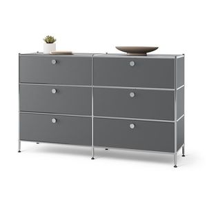 Kovová komoda »CN3« so 6 zásuvkami, sivá vyobraziť