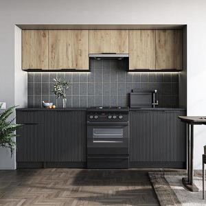 Kuchynská linka Emma 240 ZB artisan/čierna/carbon wood vyobraziť
