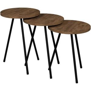 Súprava stolíkov Fd–3pcts-001 Prirodzené/Čierna vyobraziť