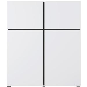 Komoda Wysoka Cross 4d biely/Čierna vyobraziť