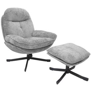 Kreslo Karmen s podnožkou svetlosivá vyobraziť