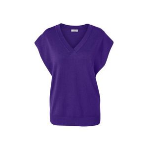 Pulóver z jemného úpletu s krátkymi rukávmi, fialový vyobraziť