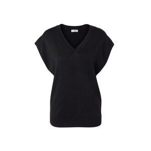 Pulóver z jemného úpletu s krátkymi rukávmi, čierny vyobraziť