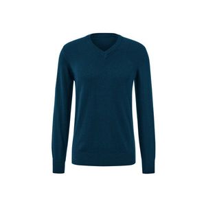 Pulóver s výstrihom do V, petrolejový vyobraziť
