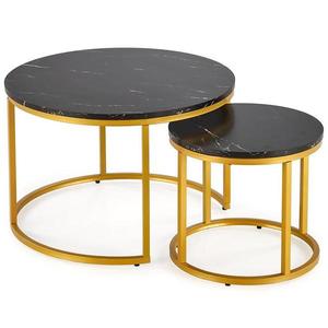 Konferenčný stolík Paola čierna mramor/zlatá vyobraziť