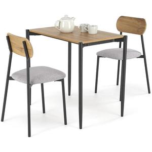 Jedálenská zostava Nando 1+2 54x84 prírodné/čierna/sivá vyobraziť