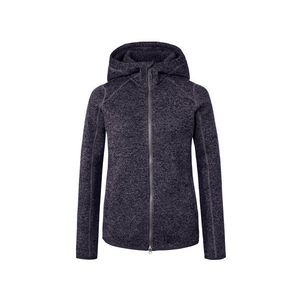 Bunda z pleteného flísu s kapucňou, tmavomodrá s melírom vyobraziť