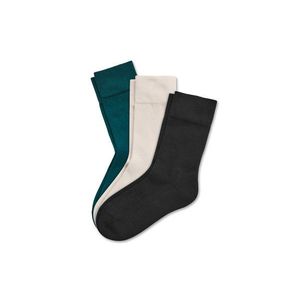 Ponožky, 3 páry, čierne, smaragdovozelené, béžové vyobraziť