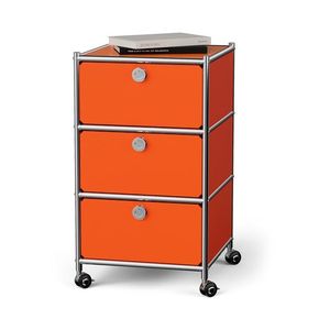 Kovová kancelárska skrinka »CN3« so zásuvkami, oranžová vyobraziť