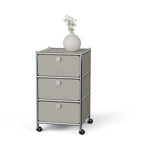 Kovová kancelárska skrinka »CN3« so zásuvkami, svetlosivá vyobraziť