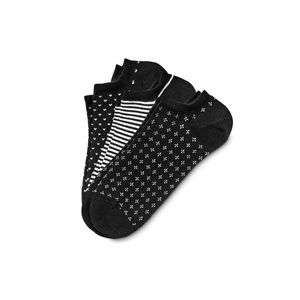 Krátke ponožky, 3 páry, čierno-biele vyobraziť
