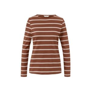 Prúžkované tričko s dlhými rukávmi, koňakové vyobraziť