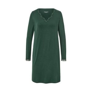 Nočná košeľa s čipkovaným lemom, tmavozelená vyobraziť