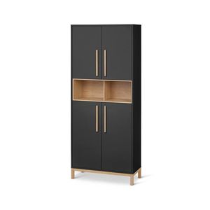 Antracitová Spodná konštrukcia a úchyty prírodná farba dubového dreva vyobraziť