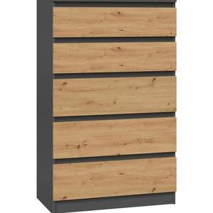 Komoda 5S M5 Malwa Antracit/Artisan vyobraziť