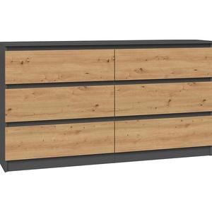 Komoda 140 Cm 6S M6 Malwa AntracitArtIsan vyobraziť