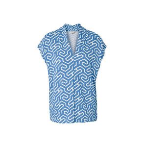 Blúzkové tričko s výstrihom do V, modré vyobraziť