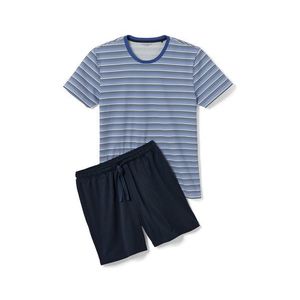 Krátke pyžamo, kombinácia modrej a tmavomodrej vyobraziť
