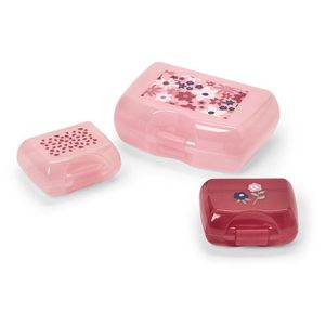 Súprava dóz na desiatu, ružová vyobraziť