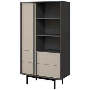 Vitrína Alsy 4 Svetlobéžová/Antracit vyobraziť