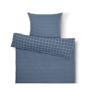 Posteľná bielizeň z biber bavlny, modrá, štandardná veľkosť vyobraziť
