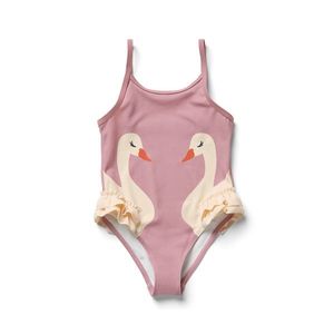 Detské jednodielne plavky s volánikmi vyobraziť