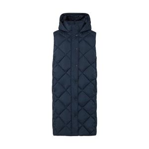 Dlhá prešívaná vesta s kapucňou vyobraziť