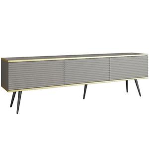 TV stolík Oro Mdf Drážkovanie 175 Sivá+ Čierne nohy vyobraziť