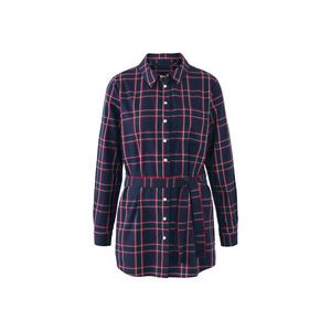 Kockovaná dlhá košeľa z bavlneného flanelu vyobraziť