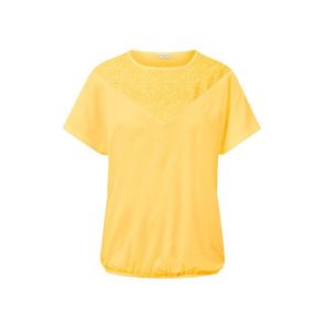 Blúzkové tričko s výšivkou, žlté vyobraziť