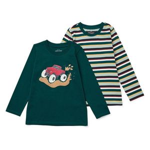 Detské tričká s dlhými rukávmi, nákladiak, 2 ks vyobraziť