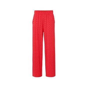 Nohavice v štýle palazzo s potlačou, červené vyobraziť