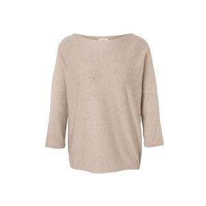 Pulóver z jemného úpletu, béžový melírovaný vyobraziť