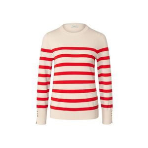 Pruhovaný pulóver z jemného úpletu, červený vyobraziť