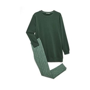 Súprava pyžama s legínsami, tmavozelená vyobraziť