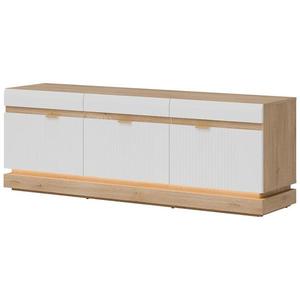 TV stolík Milton Ml01 Dub Crem Torro Biela vyobraziť