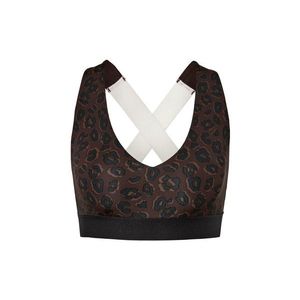 Športová korzetová podprsenka, hnedo-čierna vyobraziť