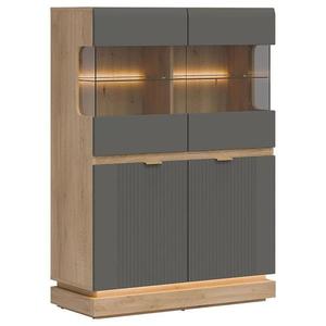 Vitrína Nízka Milton Ml04 Dub Crem Torro Sivá vyobraziť