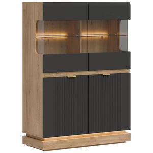 Vitrína Nízka Milton Ml04 Dub Crem Torro Antracit vyobraziť