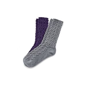 Mäkučké ponožky s vrkočovým vzorom, 2 páry vyobraziť