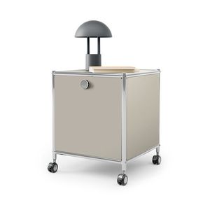 Kovový odkladací stolík »CN3« s 1 výklopným priečinkom, svetlosivý vyobraziť