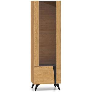 Vitrína Toscania 02l Milton Dub Dune/jaseň čierny/sklo vyobraziť