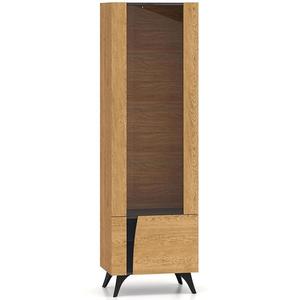 Vitrína Toscania 02p Milton Dub Dune/jaseň čierny/sklo vyobraziť