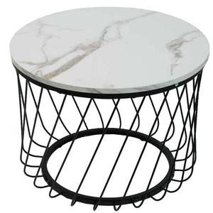 Konferenčný Stolík Pmc-Ct2516-2 Biely Mramor/Čierna vyobraziť
