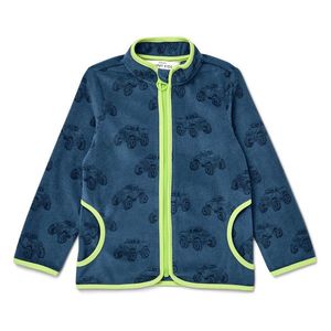 Detská flaušová bunda, nákladné autá vyobraziť