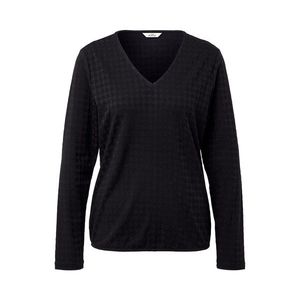 Štruktúrované tričko s dlhým rukávom, čierne vyobraziť